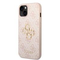 Гръб Guess PU 4G Metal Logo Case за iPhone 14 - Розов - 2 Гръб Guess PU 4G Metal Logo Case за iPhone 14 - Розов - 2