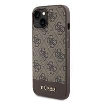 Гръб Guess PU 4G Stripe MagSafe Case за iPhone 15 - Кафяв - 7 Гръб Guess PU 4G Stripe MagSafe Case за iPhone 15 - Кафяв - 7