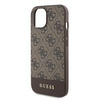 Гръб Guess PU 4G Stripe MagSafe Case за iPhone 15 - Кафяв - 3 Гръб Guess PU 4G Stripe MagSafe Case за iPhone 15 - Кафяв - 3