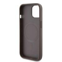 Гръб Guess PU 4G Stripe MagSafe Case за iPhone 15 - Кафяв - 2 Гръб Guess PU 4G Stripe MagSafe Case за iPhone 15 - Кафяв - 2