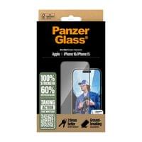 Стъклен протектор PanzerGlass за iPhone 16, 15,... - 2 Стъклен протектор PanzerGlass за iPhone 16, 15,... - 2