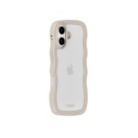 Гръб Holdit Wavy за iPhone 17 - Бежов/Прозрачен - 2