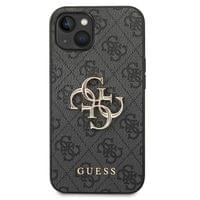 Гръб Guess PU 4G Metal Logo Case за iPhone 14 - Сив - 1