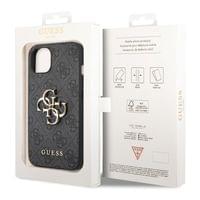 Гръб Guess PU 4G Metal Logo Case за iPhone 14 - Сив - 5