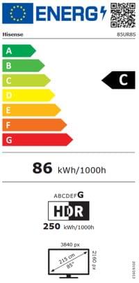 Hisense 85" UR8S - 4 Hisense 85" UR8S - 4