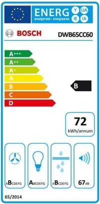 Bosch DWB65CC60, SER4, Chimney hood 60cm B, max 594m3/h,... - 8