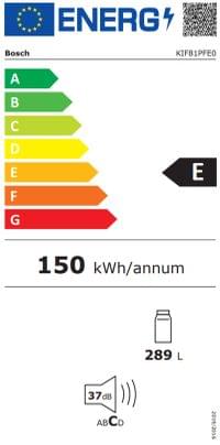 Bosch KIF81PFE0 SER8 BI fridge, E, 177,5cm, 289l, 37dB,... - 5