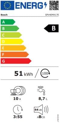 Bosch SPV4EMX17E, SER4, Dishwasher fully integrated 45cm,... - 9 Bosch SPV4EMX17E, SER4, Dishwasher fully integrated 45cm,... - 9