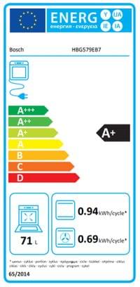 Bosch HBG579EB7, SER6, Oven A+, Pyro+Hydro, 14 HM, TFT... - 3