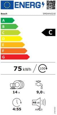 Bosch SMS4HVI21E, SER4, Free-standing dishwasher, C,... - 9