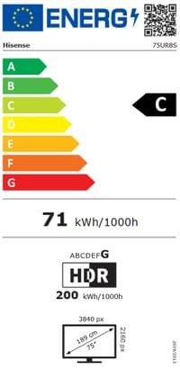 Hisense 75" UR8S - 4 Hisense 75" UR8S - 4