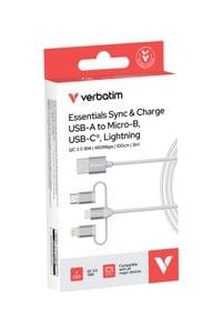 Verbatim Sync &amp;amp; Charge Cable 3-in-1 USB-A to... - 4