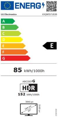LG 65QNED71B3B., 65&amp;quot; 4K QNED MiniLED Smart TV, 3840x2160,... - 3