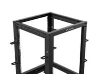 Lanberg open rack 19" 15U 600x600-1100 adjustable, black - 2