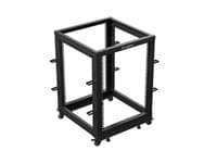 Lanberg open rack 19&amp;quot; 15U 600x600-1100 adjustable, black - 2