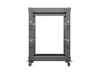 Lanberg open rack 19&amp;quot; 15U 600x600-1100 adjustable, black - 6