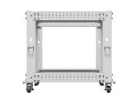 Lanberg open rack 19&amp;quot; 9U 600x600-1100 adjustable, grey - 3