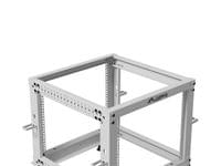 Lanberg open rack 19&amp;quot; 9U 600x600-1100 adjustable, grey - 6