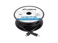 Lanberg HDMI M/M v2.1 cable 100m optical black aoc - 2