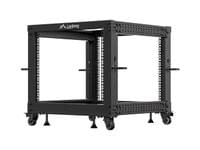Lanberg open rack 19&amp;quot; 9U 600x600-1100 adjustable, black - 4
