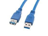 Lanberg extension cable USB 3.0 AM-AF, 3m, blue - 1