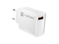 Natec USB Charger Ribera 1X USB-A 18W, White
