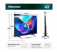 Hisense 43" A6S, 4K Ultra HD 3840x2160, DLED, DFA,... - 2