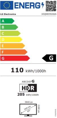 LG 65QNED92A6A, 65&amp;quot; 4K QNED MiniLED evo HDR Smart TV,... - 4