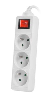 Lanberg power strip 1.5m, 3 sockets, french with circuit...