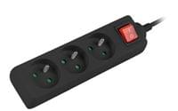 Lanberg power strip 3m, 3 sockets, french with circuit... - 1
