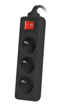 Lanberg power strip 3m, 3 sockets, french with circuit... - 2