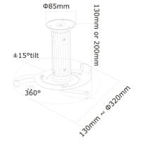 Neomounts Projector Ceiling Mount (height: 8-15 cm), white - 7