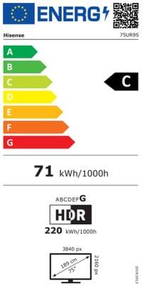 Hisense 75&amp;quot; UR9S, 4K Ultra HD 3840x2160, RGB Mini Led ,... - 5