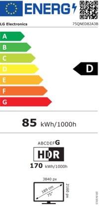 LG 75QNED82A3B, 75&amp;quot; 4K QNED HDR Smart TV, 3840x2160,... - 4