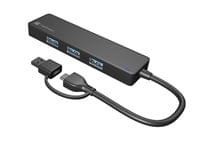 Natec Hub Mayfly USB-C 3.0 4 Port + USB-A Adapter Black