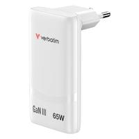 Verbatim Fold 'n' Go GaN Charger 65W EU plug White - 9 Verbatim Fold 'n' Go GaN Charger 65W EU plug White - 9