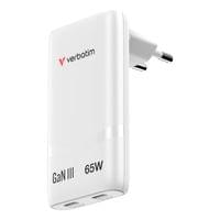 Verbatim Fold 'n' Go GaN Charger 65W EU plug White - 10 Verbatim Fold 'n' Go GaN Charger 65W EU plug White - 10