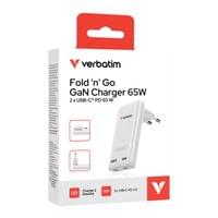 Verbatim Fold 'n' Go GaN Charger 65W EU plug White - 11 Verbatim Fold 'n' Go GaN Charger 65W EU plug White - 11