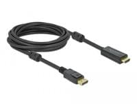 Кабел Delock DisplayPort мъжко - HDMI мъжко, 5 м., 4K 60Hz, Черен - 1
