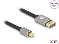 Delock Кабел Mini DisplayPort към DisplayPort, 8K, 60 Hz, 2 m - 2