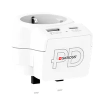 Skross универсален адаптер Europe to UK + 1 x USB  A/C порт, 20W 1500283E - 2