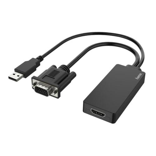 Конвертор HAMA, VGA+USB мъжко - HDMI женско, Full HD... - 1