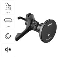 HAMA Безжично зарядно устройство Qi2, 15W, за кола, черно - 14