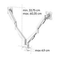 HAMA Стойка за 2 мониторa за бюро, 17&amp;quot;-35&amp;quot;, регулируема, газова пружина,... - 12