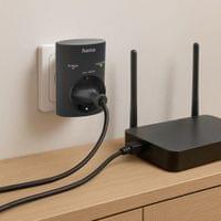 HAMA Контакт с вградена защита от пренапрежение, черен - 4