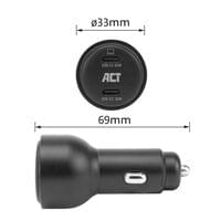 ACT Бързо зарядно за кола 95W 2x USB-C, PD, GAN, 12-24V - 5