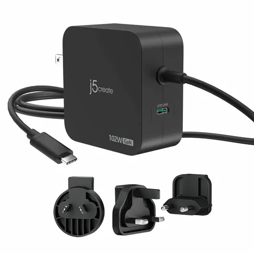 j5create JUP25102V Зарядно 220V-  GaN 102W  USB-C 2порта-... - 1