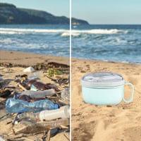 Комплект кутия за храна с прибори Xavax To Go, 1100 мл, пастелно синьо - 9