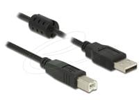 Кабел Delock USB-A към USB-B, 1.0m, черен - 0