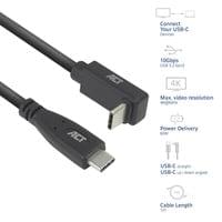 ACT Кабел USB-C - USB-C, 10Gbps, 60W, 1 м, конектори - 1... - 2